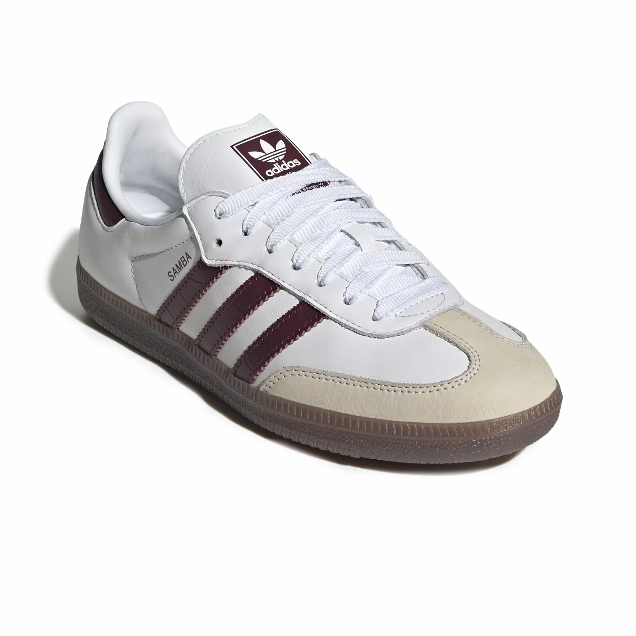 Adidas Women's Samba OG (Cloud White/Maroon/Gum) - Image 2