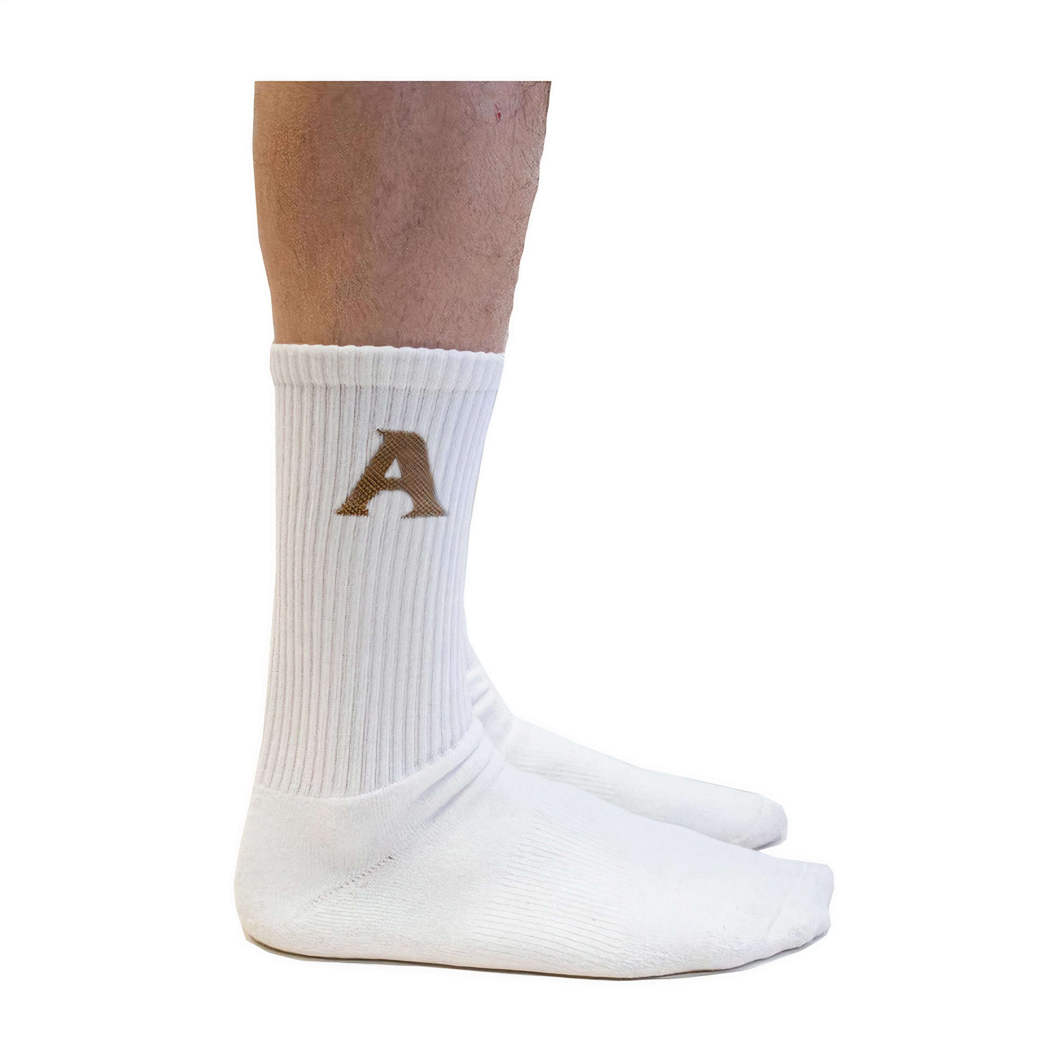 August Cotton Crew Socks (Natural/Mushroom) - Image 3