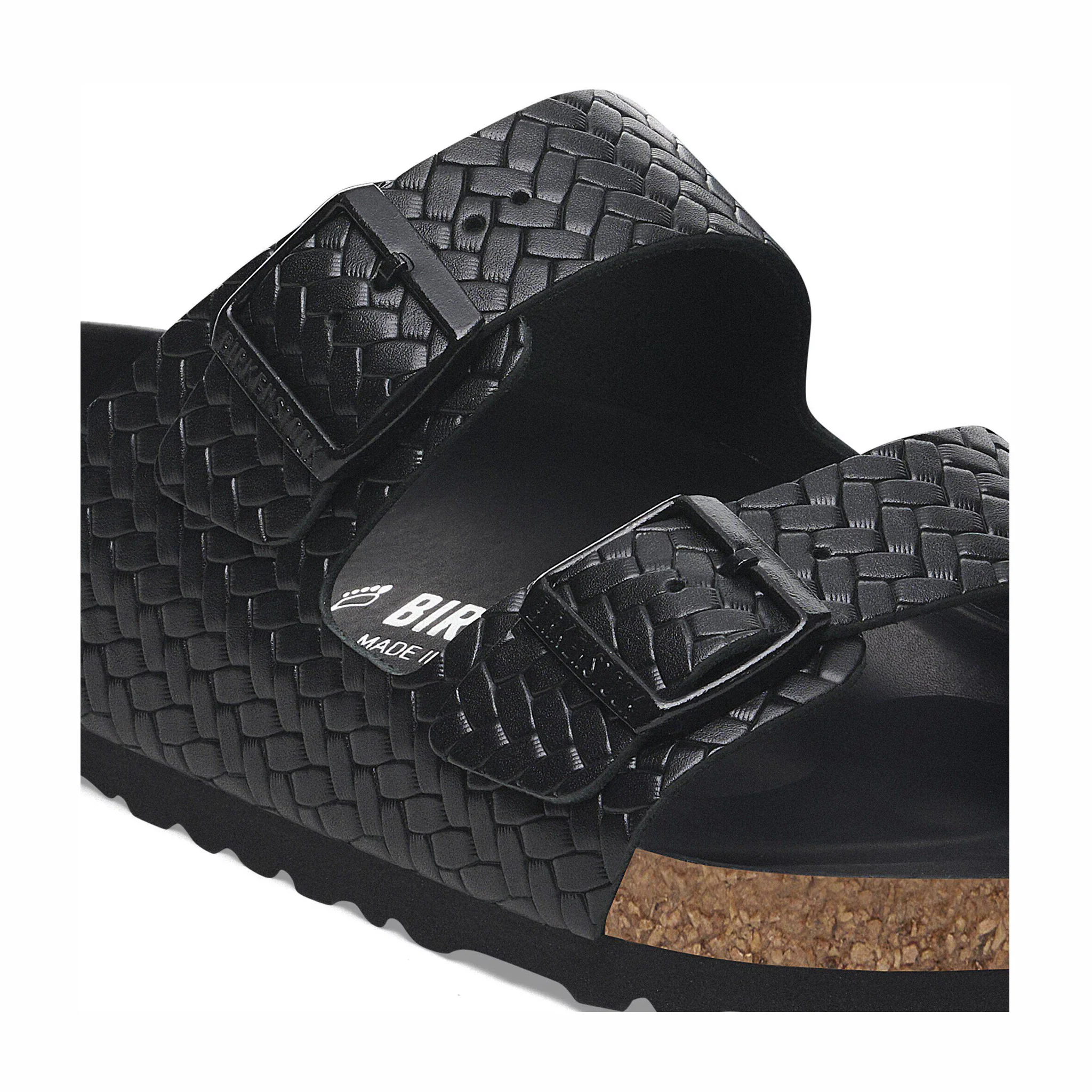 Birkenstock Women's Arizona Leather - Narrow (Woven Embossed Black) - Image 4