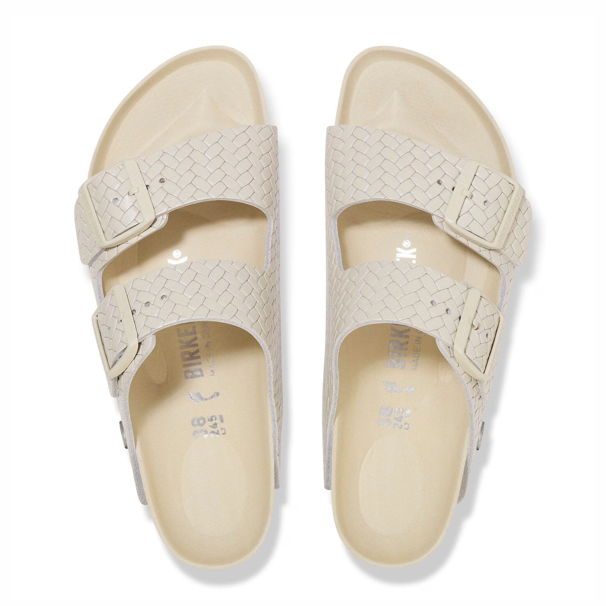 Birkenstock Women's Arizona Leather - Narrow (Woven Embossed Ecru) - Image 3