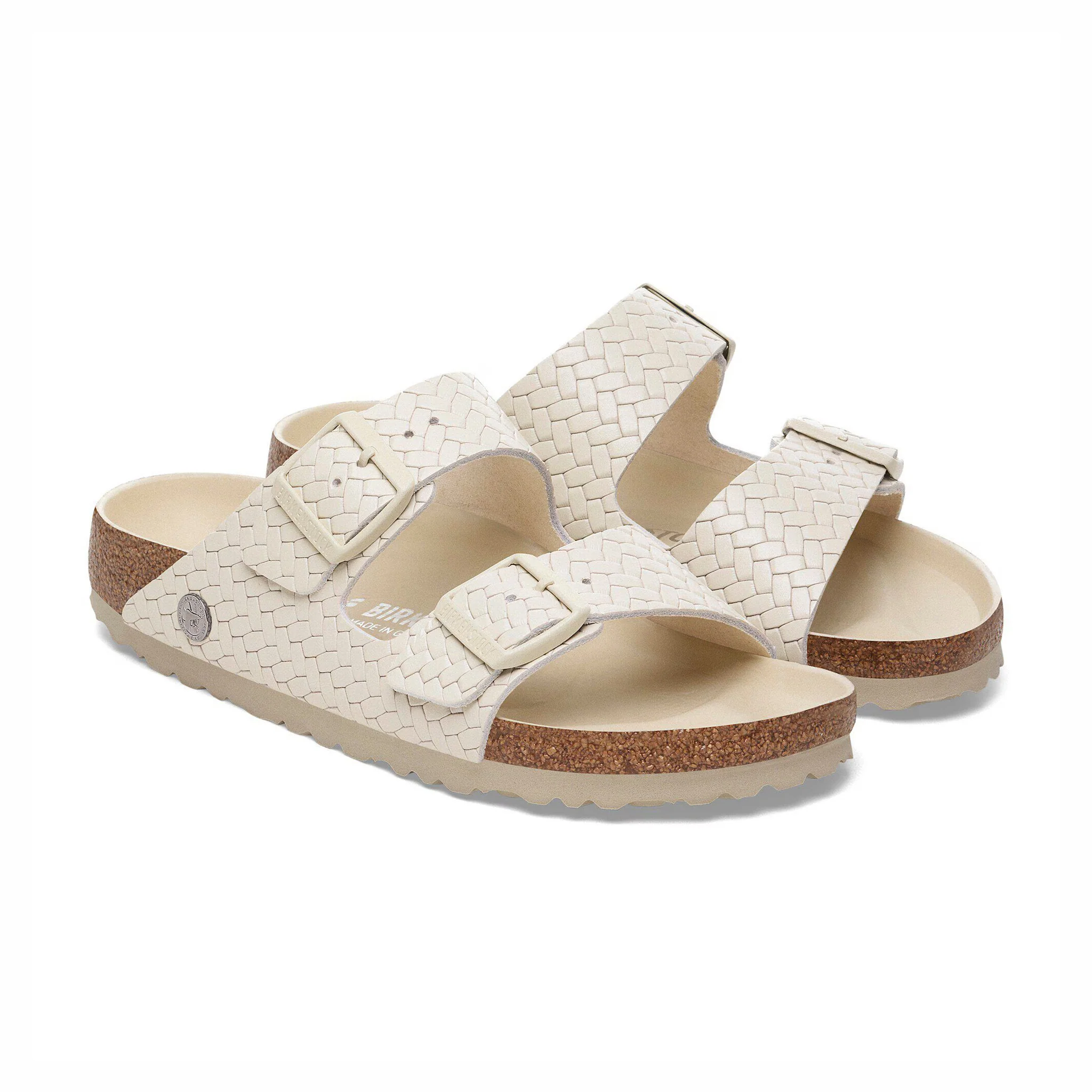Birkenstock Women's Arizona Leather - Narrow (Woven Embossed Ecru) - Image 5