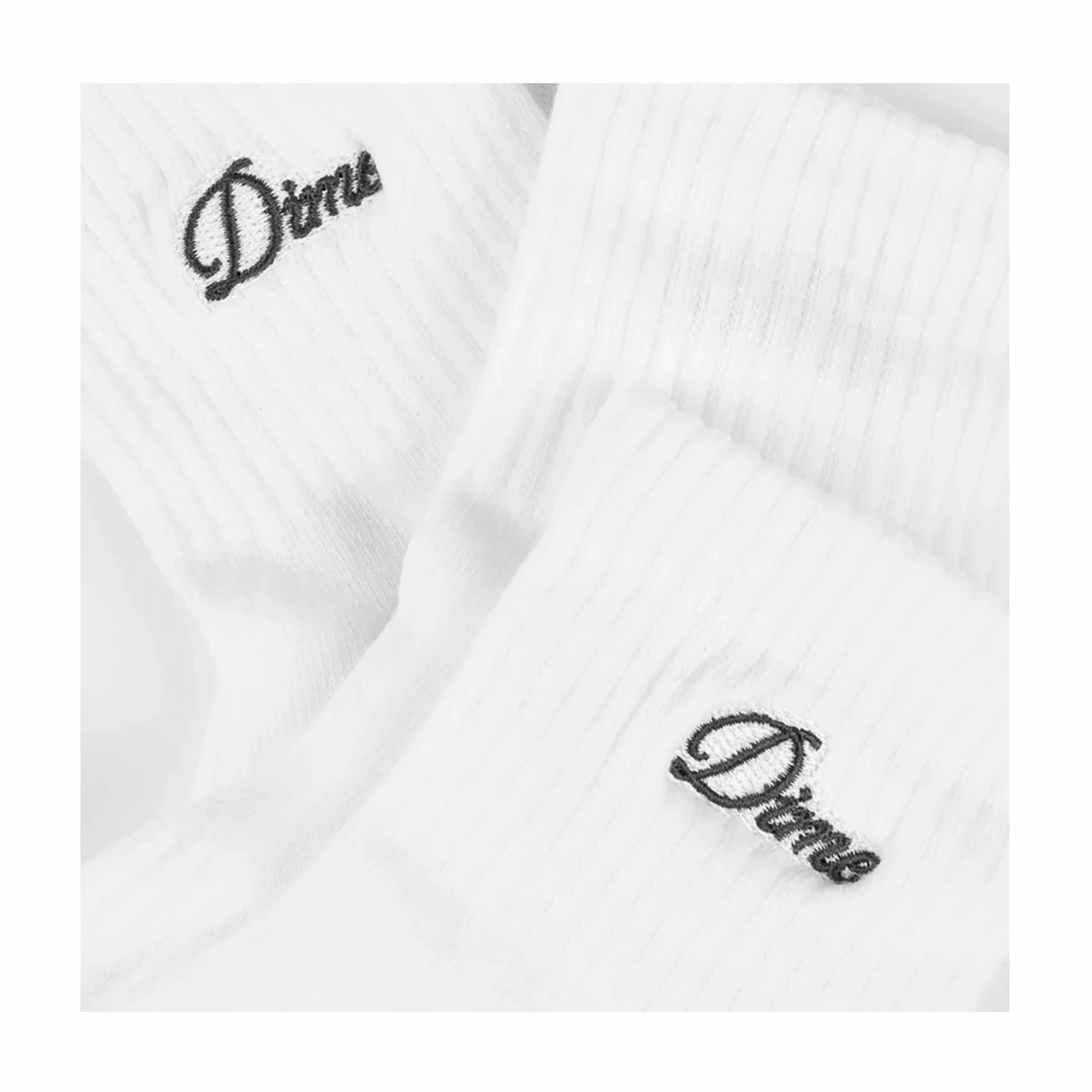 Dime Two Pack Ankle Socks (White/Black) - Image 2