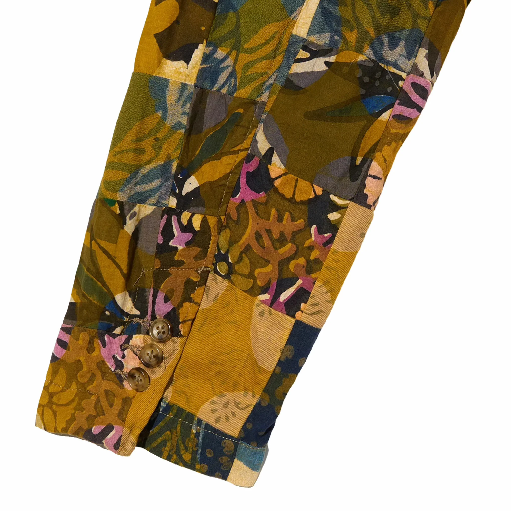 Engineered Garments Loiter Jacket - Olive Cotton Multi Pattern Patchwork (Multi) - Image 4