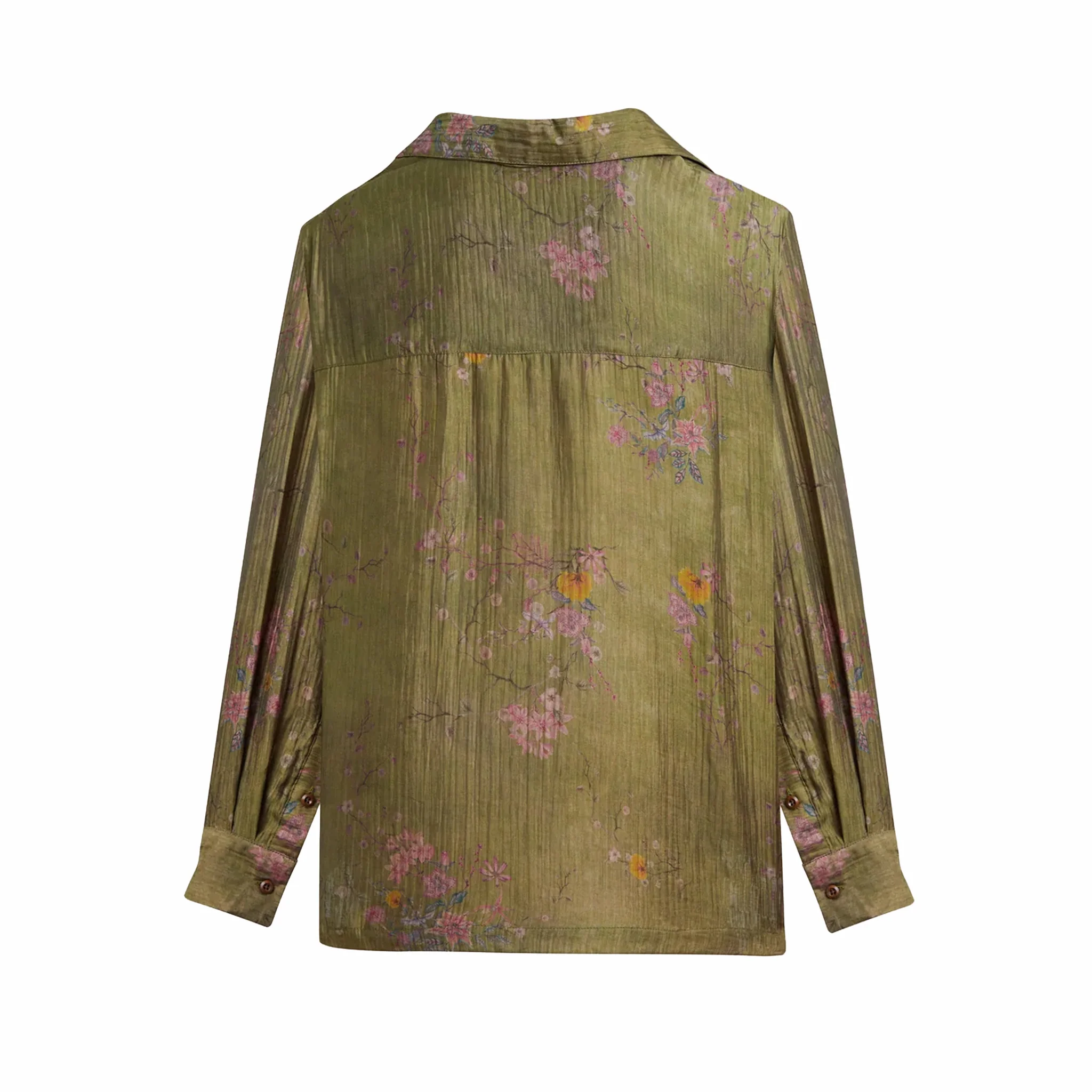 Found Floral Moss LS Camp Shirt (Olive) - Image 2