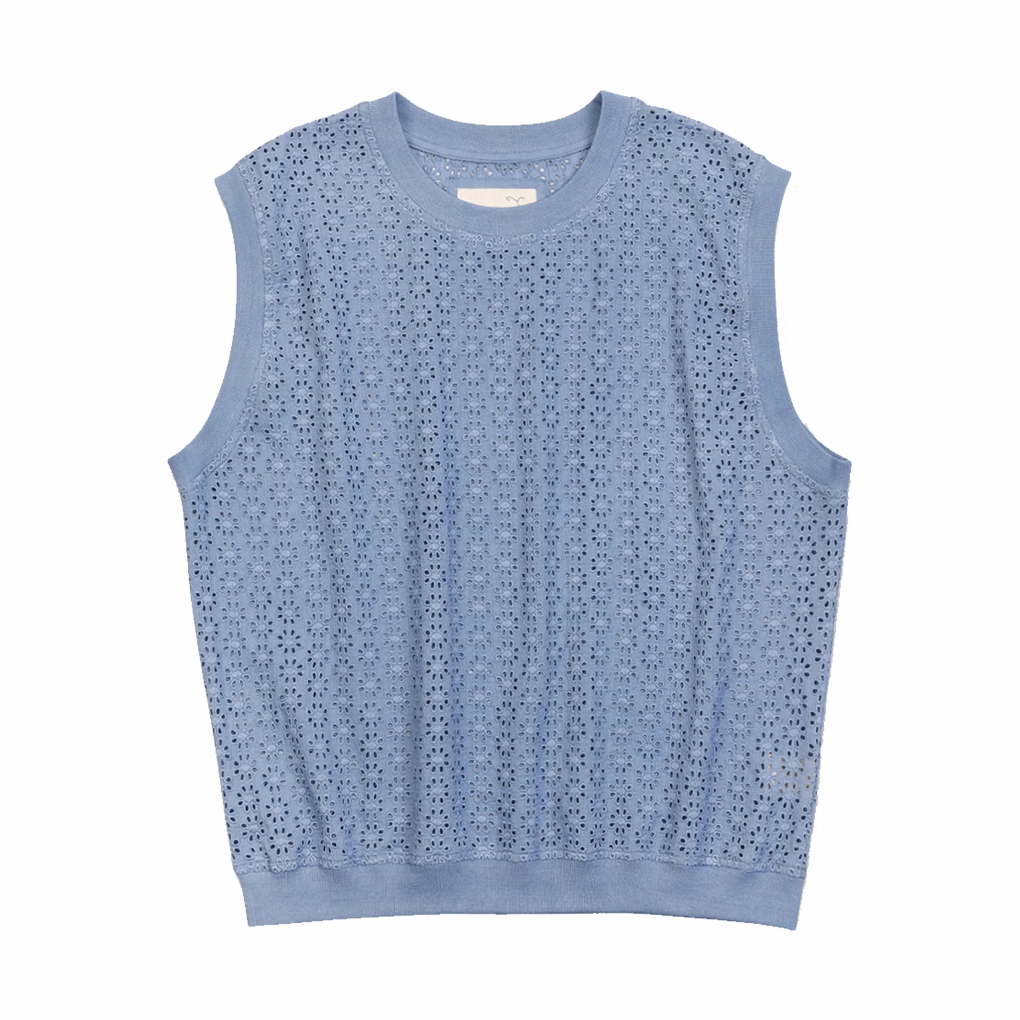 Kardo Noto Schiffli Vest (Light Indigo)