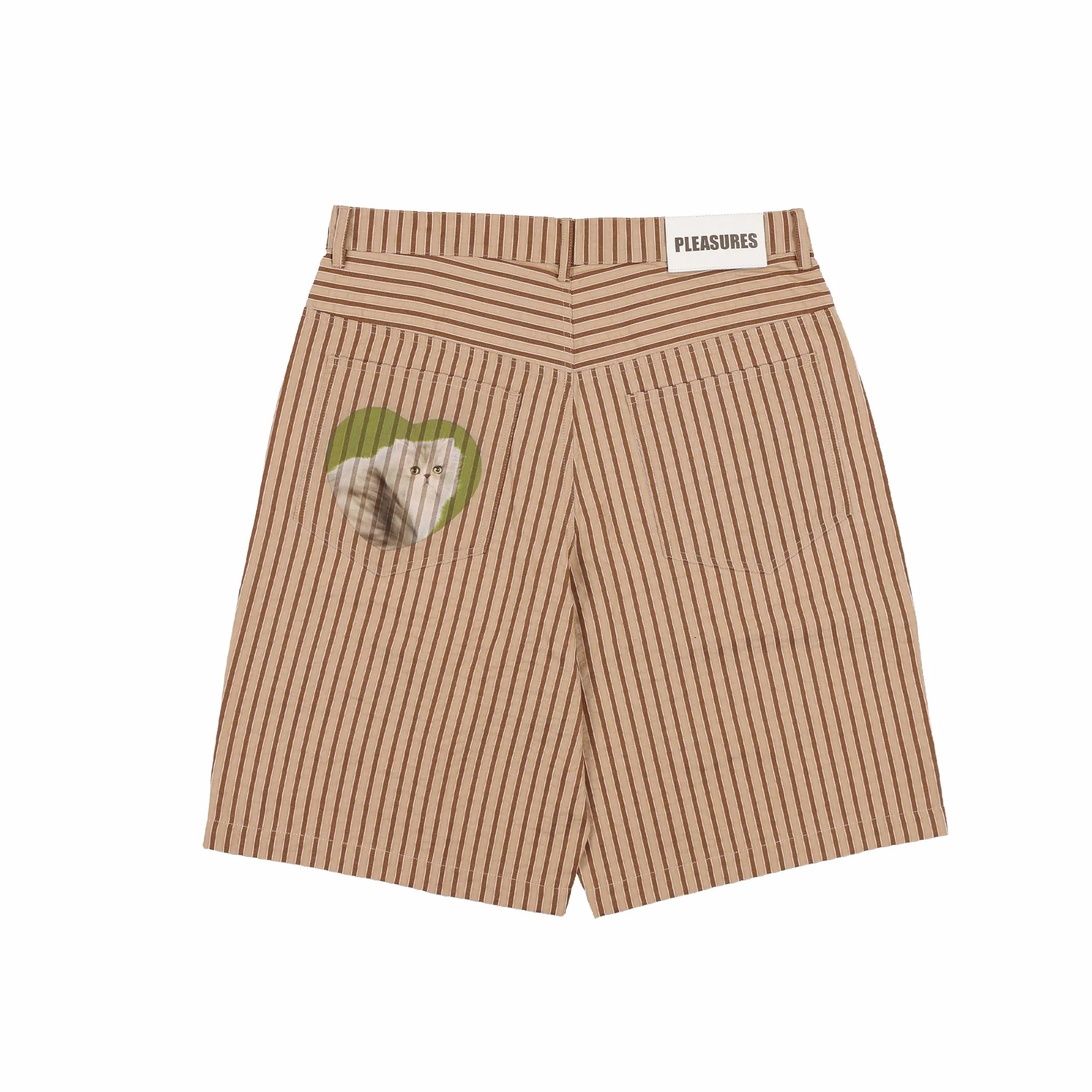 Pleasures Cat Mirror Shorts (Beige) - Image 2