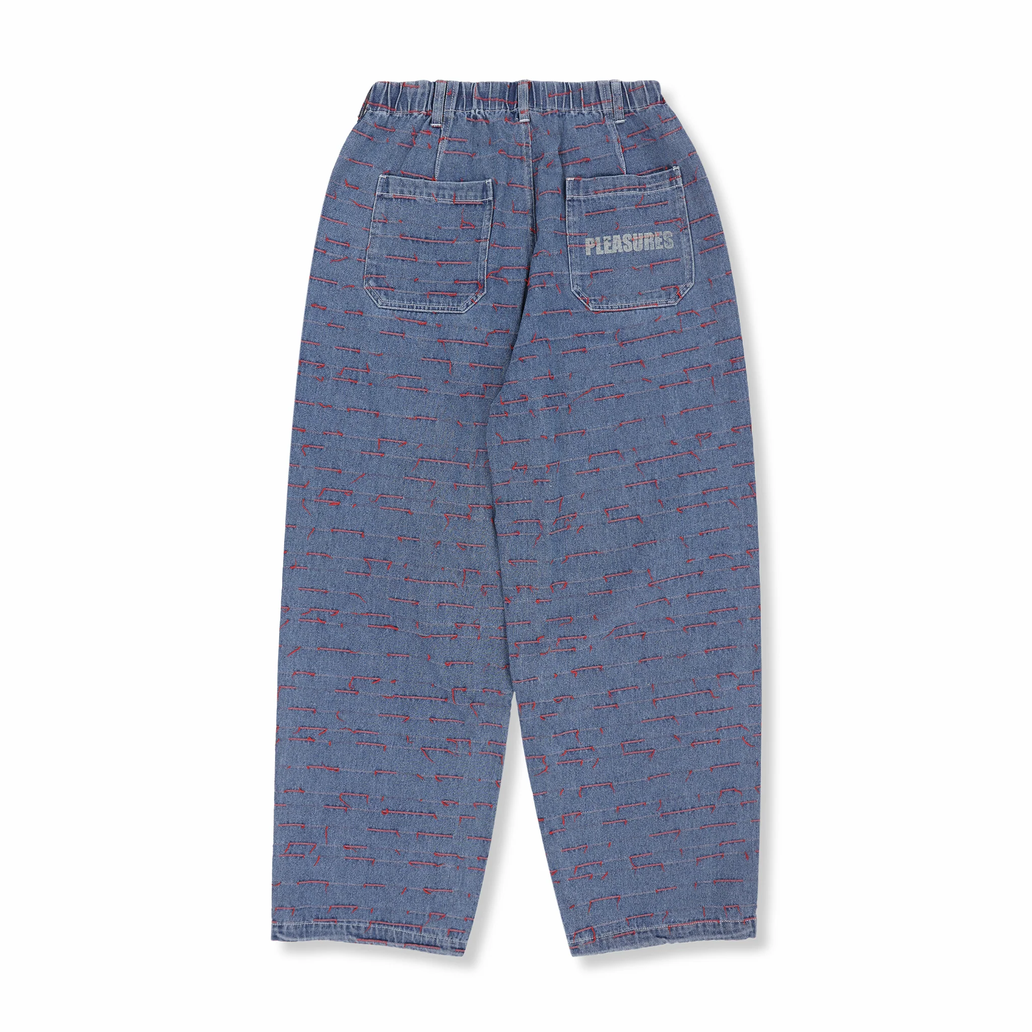 Pleasures Strokes Denim Parachute Pants (Indigo) - Image 2
