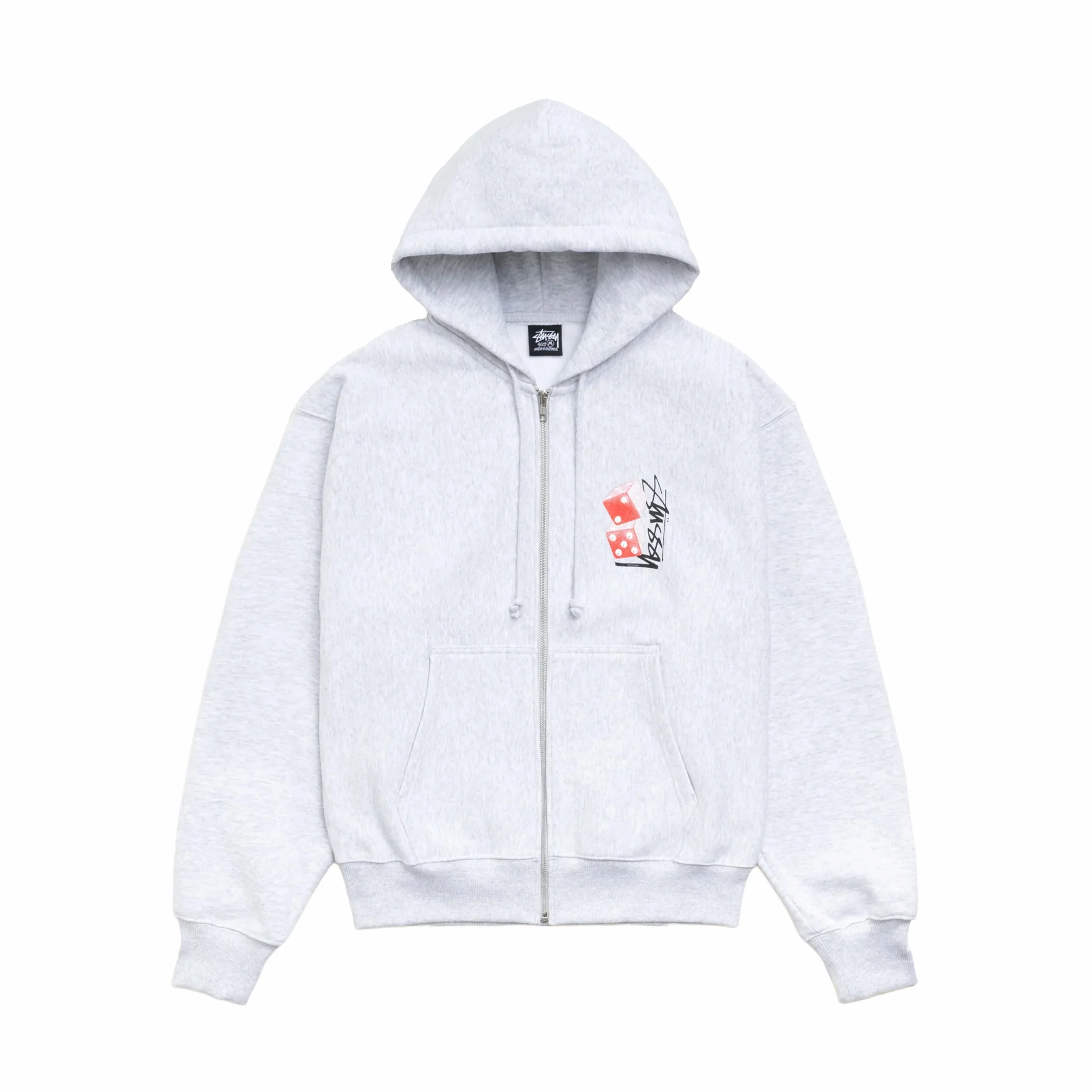 Stüssy Tall Dice Zip Hoodie (Ash Heather)